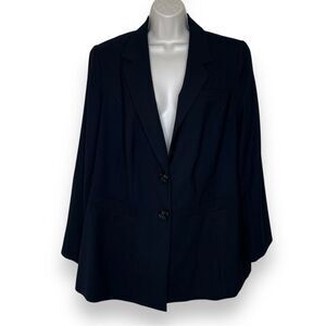 Lane Bryant Classic Two Button Black Blazer Fully Lined Long Sleeve Women 18